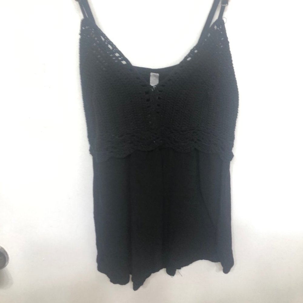 Black Crochet Tank Top